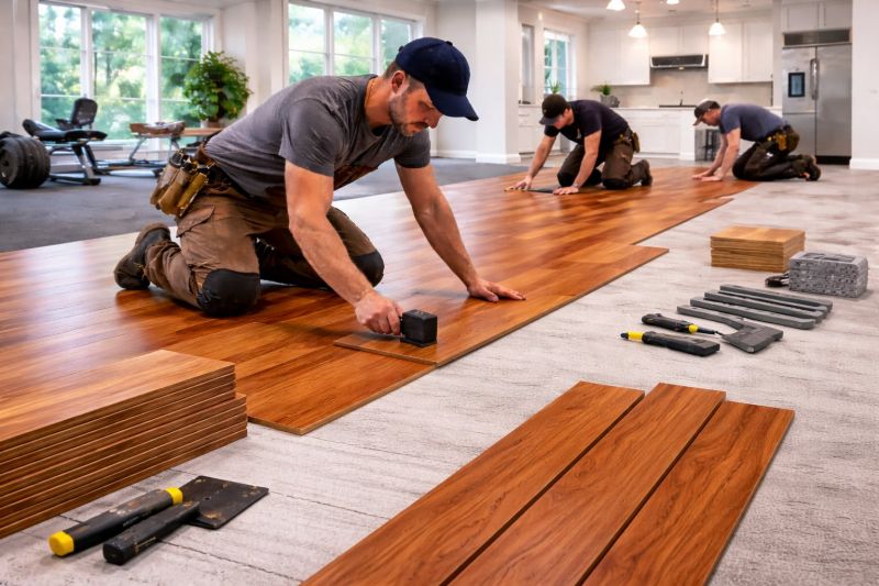 Cherry Floor Installation in Wheaton, IL