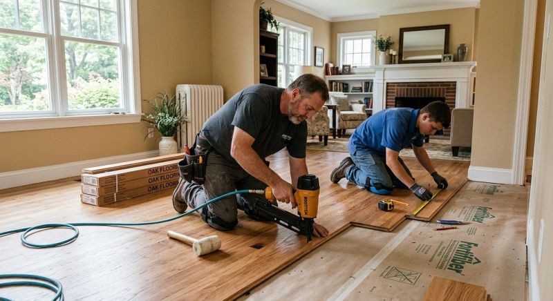 Oak Floor Installation in Gilberts, IL